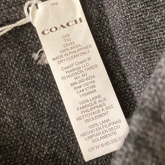 NWT COACH BLACK KNIT SIGNATURE BEANIE - Picture 9 of 9